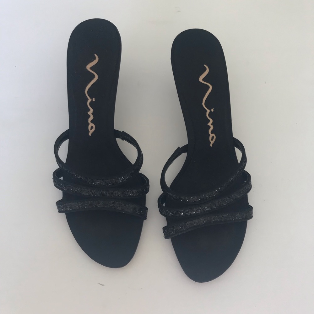 Nina Genio Black Glitter Strappy Kitten Heeled Shoes
Sandals - Picture 5 of 8